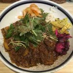 カレーライス専門店 ブラザー - 鯖キーマ+エビ+卓上トッピング