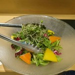 銀座とりや幸 - サラダのお野菜も美味しかったです。