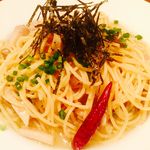 Kunseibarusarusaderuamigosu - 自家製ベーコンのペペロンチーノスパゲティー