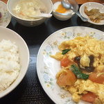 Manchinkaku - トマトと玉子の炒め物定食