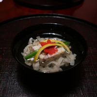日本料理 子孫 - 海老、帆立、きくらげの真薯と湯葉のお椀