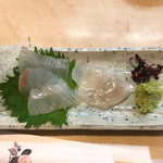 割烹くずし 徳多和良 - 2017年11月 平目刺し 税込み432円