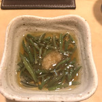 割烹くずし 徳多和良 - 2017年9月 生じゅんさい酢の物 税込み324円