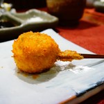 串かつ あーぼん - 三つ葉の茎と鱚