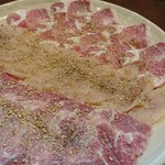 肉料理 大森 - 塩ツラミ、塩ミノ、塩タン下