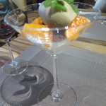 Le vrai - デザート（柿のコンポートとほうじ茶ソルベ）