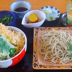 手打蕎麦 元禄 - 天丼せっと　　　900円