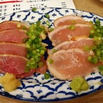 餃子製造販売店 亀戸北口 いち五郎 - 鶏の炙り二種盛り