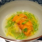 野嵯和 - 白子と雲丹のねっとり感にあんが加わり、口のなかで一つに融け合います