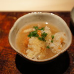 菊鮨 - お焦げと香箱ガニの餡掛け