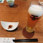 分上野藪 かねこ - ビールで乾杯