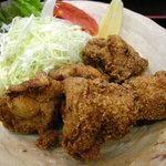 武蔵野庵 - （2011/3月）「若鶏の唐揚げ御膳」の若鶏の唐揚げアップ