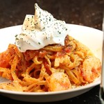 Shrimp tomato cream pasta