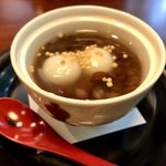 葉山 日影茶屋 - ひかげ弁当(3,800円)水菓子…白玉ぜんざい