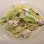 スガハラ - 真鱈の白子 + 米沢 キャベツのペペロンチーノ（アップ）