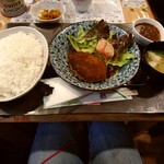 ころしのカレー - 和風ハンバーグ定食ご飯大盛りカレー付き