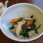 たべごと屋のらぼう - のらぼう菜と豚バラの蒸しもの