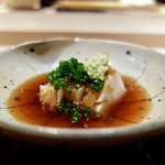 菊鮨 - ［2017/11］酒肴④ 玄界灘産さわらのたたき 玉ねぎ醤油