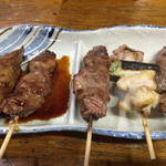 味の串天 - 串焼き@¥130.-
レバー、かしら、はつ、ねぎま、たん