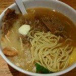 煮干し中華そば 江古田 三四郎 - 本日限定 サーロインステーキ煮干しそばの中細麺