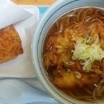 スタンド喫茶 勾当台 - 天ぷら蕎麦セット(焼きおにぎり付き)：600円／2017年11月