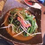 Warung Matahari - 青野菜のピリ辛炒め。空心菜が美味しいです。