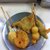 串かつ専門店 松葉 - 料理写真:最初に注文した鶏、カマンベール、れんこん、うずら、青唐