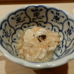 鮨 あらい - 真鱈の白子芝海老のあんかけ