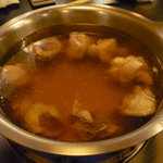 中洲 真屋 - 透明のスープに鶏肉が