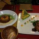 Green Tangerine - 鴨肉のステーキとサーモンのソテー