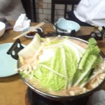 すき焼･鍋物 なべや - 鶏ミンチ鍋(手元が定まっておりません。)