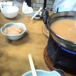 すき焼･鍋物 なべや - 鶏ミンチ鍋スタンバイ