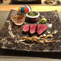 輪久 - 安城和牛のロースト 水菜のとろろ昆布和え