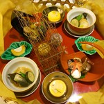 玉之湯 - 1日目：信濃旬彩盛り”月見の兎”、蒸し物