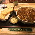 味奈登庵 - カレー南蛮そば 大盛り＋穴子天ぷら＋いか天ぷら！