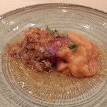 鮨 さかい - 香箱蟹と蝦夷馬糞雲丹