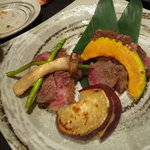 Sensai Iki Iki Kouno - 黒毛和牛のステーキ。サシがすっごい入ってました。
