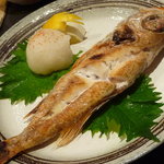 鮮菜活粋 河野 - のどぐろの塩焼き。デカイッ。ふっくら甘い。美味しい塩で焼いてると見た・・