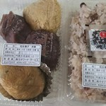 力餅食堂 ようこそようこそ - 中身（幸福もち、おはぎ、お稲荷さん、赤飯、）