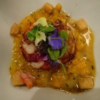 フィリップ・ミル 東京 - カシス香るブルターニュさんオマール海老のシヴェ セージ香る南瓜とタマネギグリエのロワイヤル