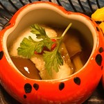 旅館大橋 - 旬祭盛り合わせ十点盛り の中の山芋とキノコのやつ