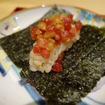 銀座 しのはら - 鮪とべったら漬けの手巻き寿司