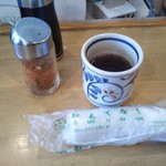 じょんならん - お茶と布おしぼり(2017年12月2日撮影)