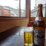 神宮道波多野 - 瓶ビール(中)(アサヒ)(550円)