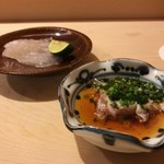 鮨 あらい - カンパチ肝ポン酢と