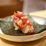 銀座 しのはら - 鮪とべったら漬けの手巻き