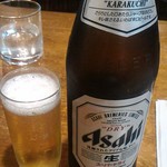 名菜厨房 やすや - ビールはスーパードライ中瓶500円