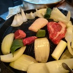 成吉思汗だるま - 焼き風景