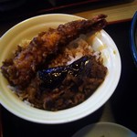 青柳 - ミニの天丼、海老と茄子