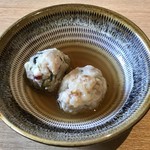 捏製作所 - つくね(イカと高菜、貝柱)